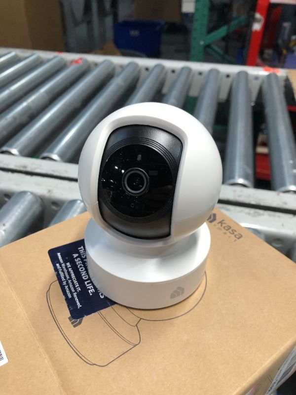 Photo 2 of ***USED AND DIRTY - UNABLE TO TEST***
Kasa Indoor Pan/Tilt Smart Security Camera, 1080p HD Dog-Camera,2.4GHz with Night Vision,Motion Detection for Baby and Pet Monitor, Cloud & SD Card Storage, Works with Alexa& Google Home (EC70), White