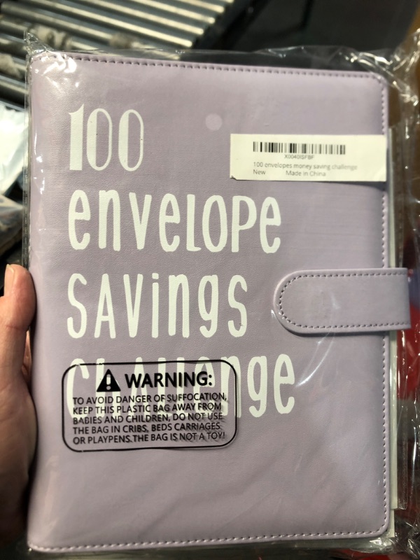 Photo 2 of 100 Envelopes Money Saving Challenge Binder, A5 Money Saving Challenge Budget Book with Cash Envelopes to Save $5,050 Purple