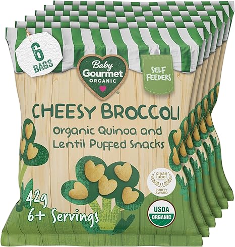 Photo 1 of **NONREFUNDABLE** Baby Gourmet Organic Puff Snacks - Cheesy Broccoli - (1.48 Oz) 6-Pack BB 2/12/25
