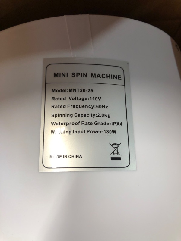 Photo 4 of ***USED - LIKELY MISSING PARTS - UNABLE TO VERIFY FUNCTIONALITY***
Meticuloso Electric Clothes Spin Dryer, Portable Mini Dryer, 110V Compact Spin Dryer Laundry Dryer for Apartment, School, Dorm, RV, Camping