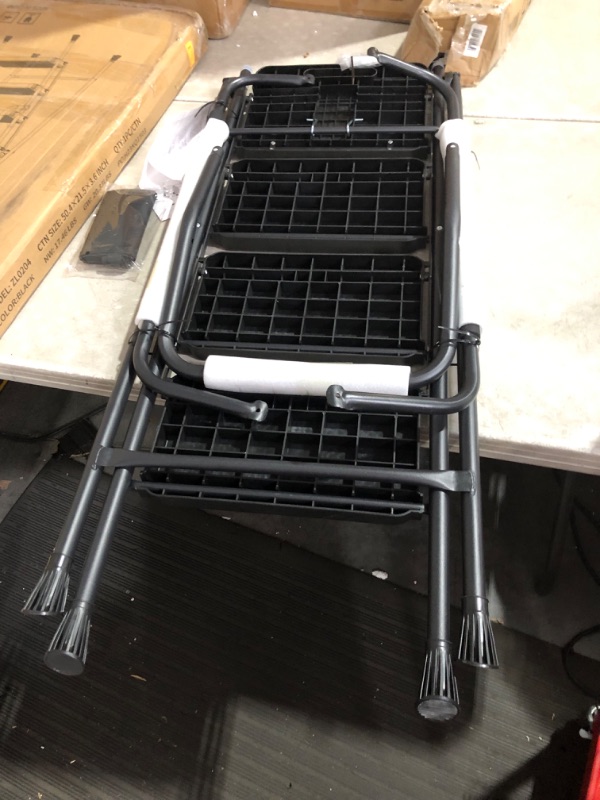 Photo 2 of ***USED - LIKELY MISSING PARTS - UNABLE TO VERIFY FUNCTIONALITY***
HBTower 4 Step Ladder with Handrails, Folding Step Stool with Wide Anti-Slip Pedal, 330lbs Sturdy Steel Ladder, Convenient Handgrip, Lightweight, Portable Steel Step Stool, Black 4-Step wi