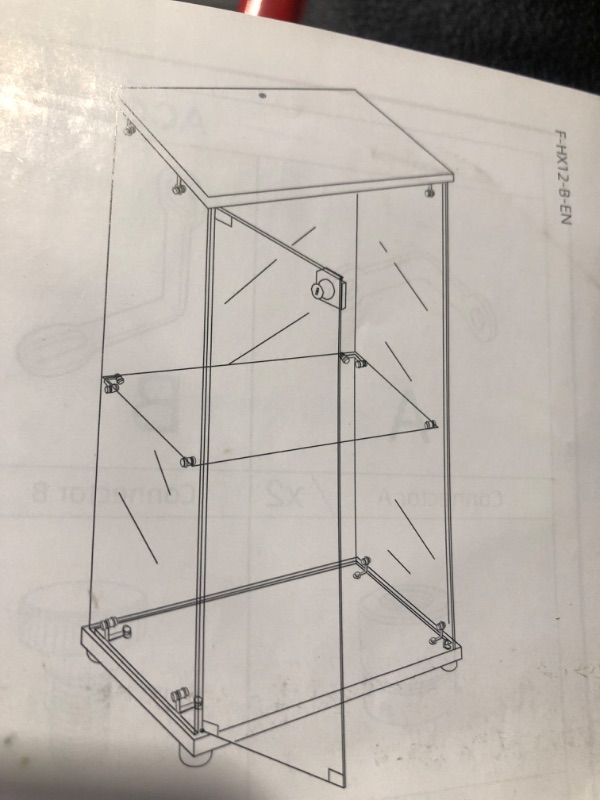 Photo 1 of ***SEE NOTES*** 3 - Shelf Glass Display Cabinet Wine Cabinet for Collectibles, White 