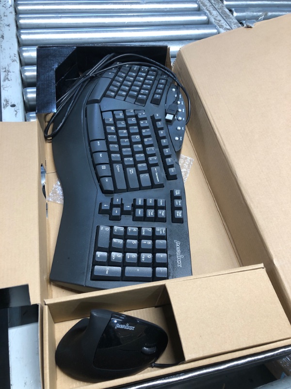 Photo 2 of Perixx PERIDUO-512B US, Wired Ergonomic Keyboard and Vertical Mouse Combo - USB - Black - US English