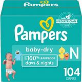 Photo 1 of Diapers Size Newborn/Size 0 (< 10 lb), 104 Count - Pampers Baby Dry Disposable Baby Diapers, Super Pack with Diapers Newborn/Size 1 (8-14 lb), 252 Count and Amazon.com Gift Card in a Mini Envelope