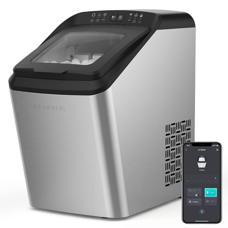 Photo 1 of (NON-REFUNDABLE) Dreamiracle Ice Maker Machine Countertop Self-Cleaning, 33lbs/24h, Two-Size Bullet Ice Cubes, 2.8L Water Tank, 9 Cubes/Batch Stainless DarkGrey