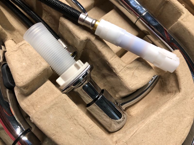 Photo 1 of ***USED - LIKELY MISSING PARTS - UNABLE TO VERIFY FUNCTIONALITY***
KOHLER REC23863-SD-CP Motif Kitchen Faucet with Pull Down Sprayer and Soap Dispenser, Kitchen Sink Faucet in Polished Chrome