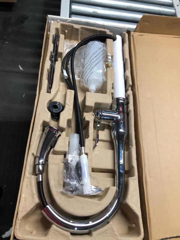 Photo 1 of ***USED - LIKELY MISSING PARTS - UNABLE TO VERIFY FUNCTIONALITY***
KOHLER REC23863-SD-CP Motif Kitchen Faucet with Pull Down Sprayer and Soap Dispenser, Kitchen Sink Faucet in Polished Chrome