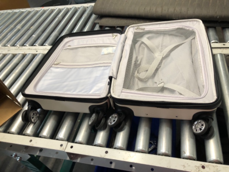 Photo 1 of ***USED - SCUFFED AND SCRAPED - SEE PICTURES - DEFAULT CODE IS 0-0-0***
LUGGEX Carry On Luggage with Front Pocket, Expandable Polycarbonate Hard Shell Suitcase with USB Port (White, 20 Inch, 36.1L)