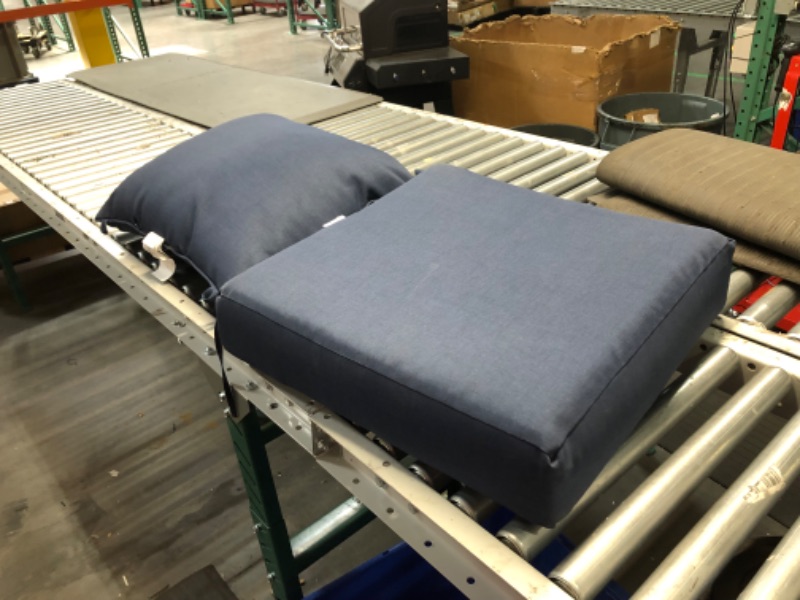 Photo 2 of ***USED - DIRTY - NO PACKAGING***
Arden Selections Outdoor Deep Seat Set, 24 x 24, Rain-Proof, Fade Resistant, Deep Seat Bottom and Back Cushion 24 x 24, Sapphire Blue Leala 24 x 24 Sapphire Blue Leala