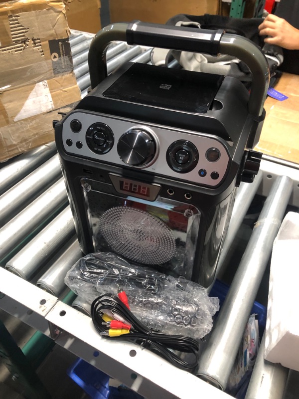 Photo 7 of ***USED - LIKELY MISSING PARTS - UNABLE TO VERIFY FUNCTIONALITY***
Singing Machine SML682BTBK Groove Cube Karaoke Player with Bluetooth and Echo Control, Battery Powered, Black Black Groove Cube