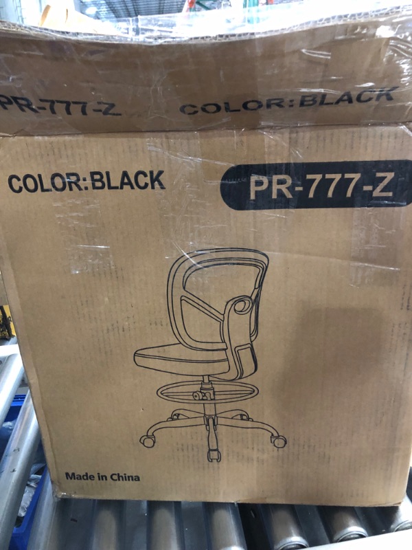 Photo 1 of ***USED - LIKELY MISSING PARTS - UNABLE TO VERIFY FUNCTIONALITY***
Primy Office Drafting Chair Armless, Tall Office Desk Chair Adjustable Height and Footring, Black