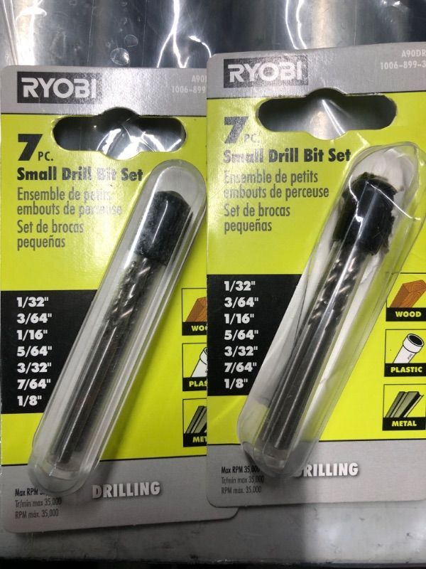 Photo 2 of **BUNDLE OF 2 NON- REFUNDABLE** 
RYOBI Rotary Tool 7-Piece Drill Bit Set (For Wood, Metal and Plastic)