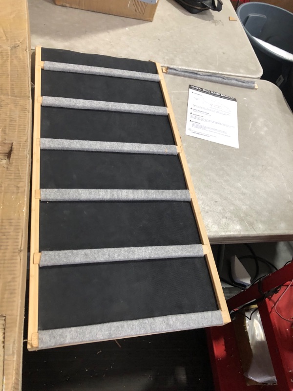 Photo 5 of ***DAMAGED - RAMP END BROKEN - SEE PICTURES***
Dog Ramp for Bed - Extra Wide - Excellent Traction, Pet Ramp for Small Large Dogs to Get on Couch Car, Non-Slip Rubber Surface, 17’’W, Hold up to 200lb, Adjustable, Foldable 200LBS