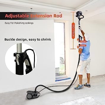 Photo 4 of (NON-REFUNDABLE) Drywall Sander, 750W Electric Drywall Sander with Vacuum Dust Collection 7 Variable Speed 900-1800 RPM with LED Light, 14 Pcs Sanding Discs, Extendable & Foldable Handle