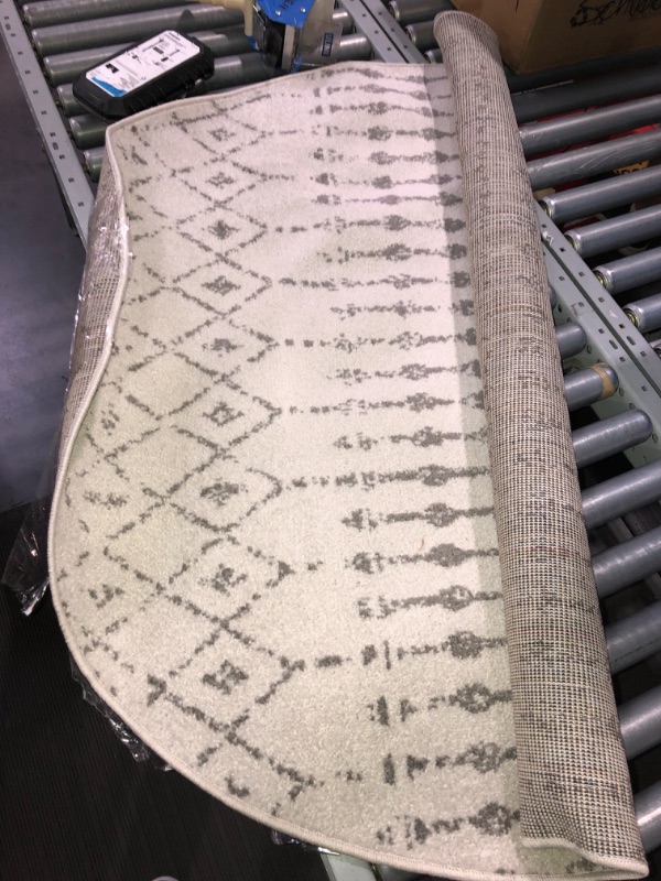 Photo 1 of (READ FULL POST) Chester Boho Moroccan Area Rug,4' x 6' Oval,Grey
