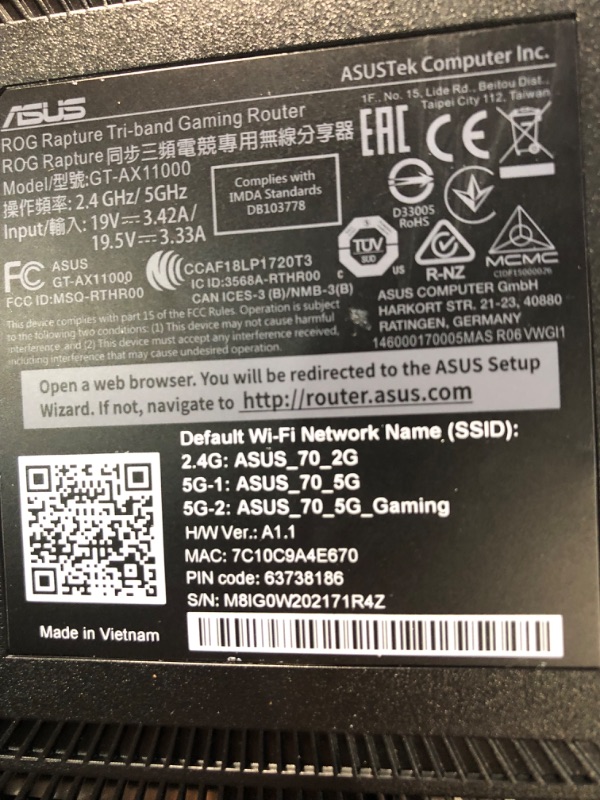 Photo 5 of ASUS ROG Rapture WiFi 6 Gaming Router (GT-AX11000) - Tri-Band 10 Gigabit Wireless Router, 1.8GHz Quad-Core CPU, WTFast, 2.5G Port, AiMesh Compatible, Included Lifetime Internet Security, AURA RGB AX11000 | WiFi 6 | 2.5G Port