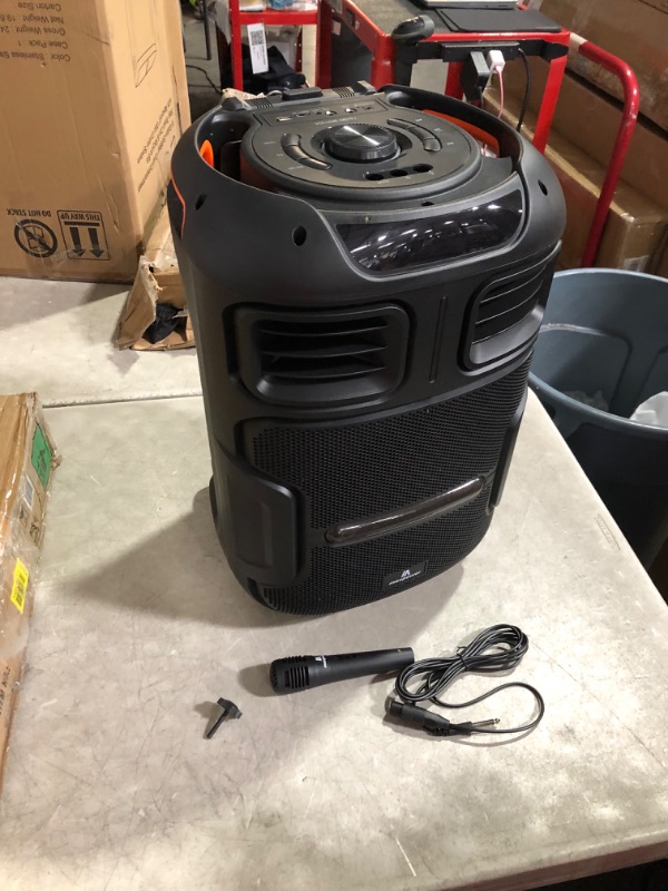 Photo 6 of ***NONREFUNDABLE - NOT FUNCTIONAL - FOR PARTS ONLY - SEE COMMENTS***
Max Power DJ Speaker - MPD592-OMNIA 12 Portable Sound System -Bluetooth Multi LED Light Speaker Set Perfect for Indoor and Outdoor - PA Speaker System with Remote with Microphone