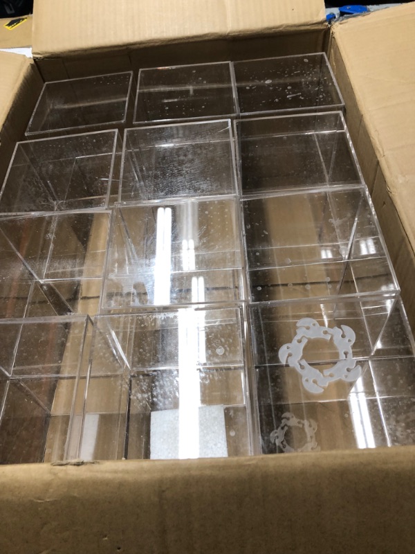Photo 1 of Thyle Acrylic Square Vases 5'' x 5'' x 5'' Clear Square Vases for Centerpieces Cube Flower Vase Cube Candle Holder Wedding Home Decor Events Party Ceremony(24 Pcs)