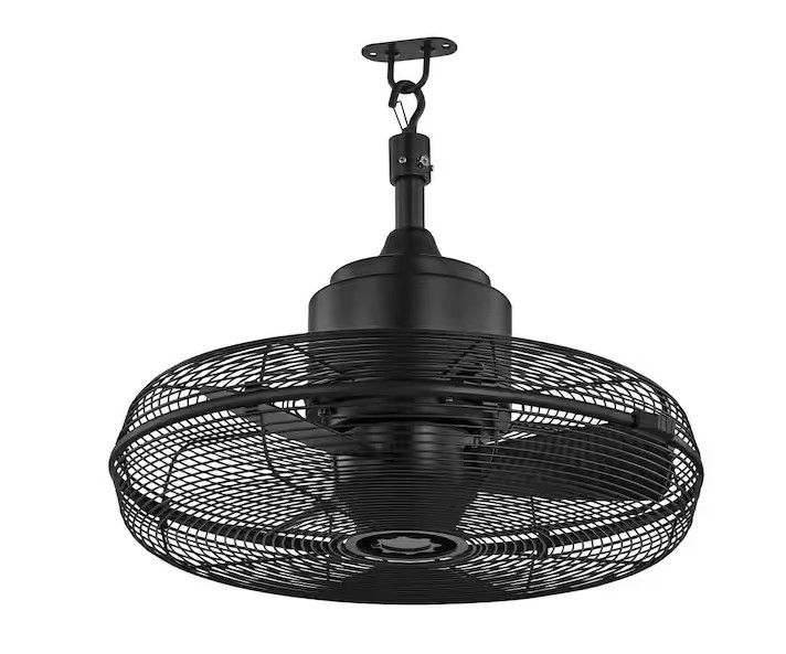 Photo 1 of (NON-REFUNDABLE) Conyer 20 in. Indoor/Wet Outdoor 3-Speed Anywhere Fan Matte Black with Convenient Hanging Hook
