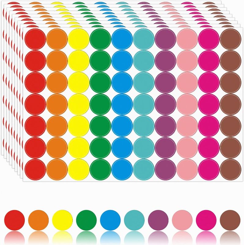 Photo 1 of VIGAER Round Dot Sticker Labels, 2100 pcs Color-Coding 10 Color Style 3/4" 2 pack