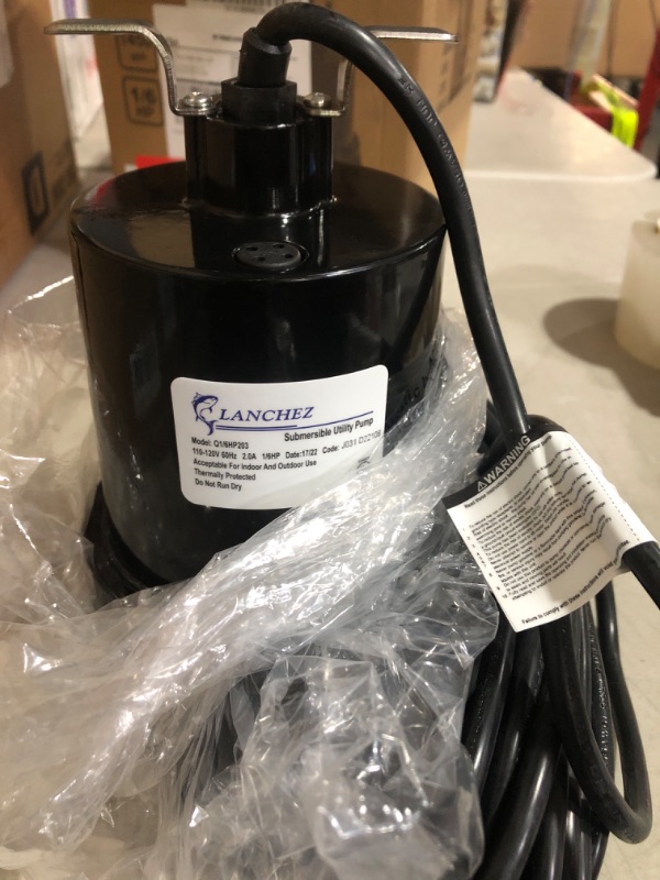 Photo 2 of (damaged)(sold for parts only) Lanchez Aluminum Utility Pump,1/6 HP 1450GPH Submersible Pump- Water Pump 