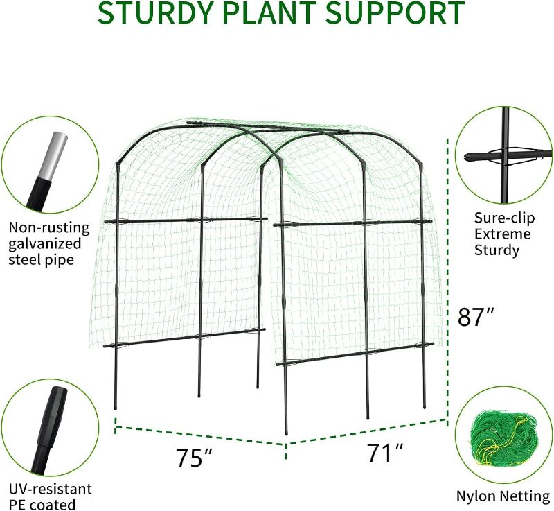 Photo 3 of (NON-REFUNDABLE) DoCred Tall Garden Arch Trellis for Climbing Plants, 87"x 75" x 71"