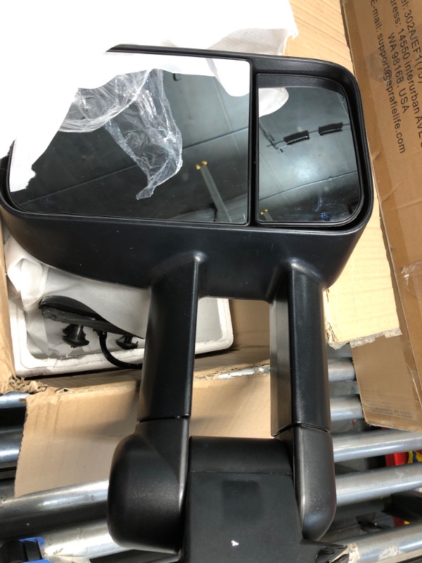 Photo 1 of AERDM New Pair Set Towing Mirrors Side Power Operated Heated Textured Black Telescoping Trailer Compatible with Chevy/GMC/Cadillac Silverado Sierra Avalanche Suburban Tahoe Yukon XL Escalade EXT