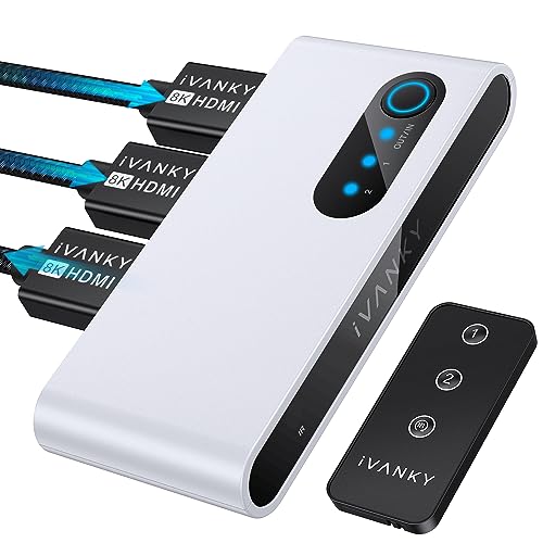 Photo 1 of 8K HDMI 2.1 Switch iVANKY Bi-Directional 2 in 1 Out HDMI Switch with Remote, 4K@120Hz 8K@60Hz HDMI Switcher 1 in 2 Out (1 Display at a Time) 48Gbps for PS5/ PS4, Xbox, Roku, Apple TV, Fire Stick