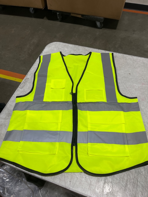 Photo 1 of Reflective Strip Vest, High Visibility Zipper Front Guardian Reflective Safety Vest for Guardian Night Running - L/XL 
