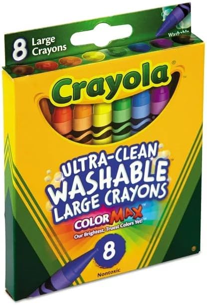 Photo 1 of Crayola 523280 Ultra-Clean Washable Crayons, Large, 8 Colors/Box