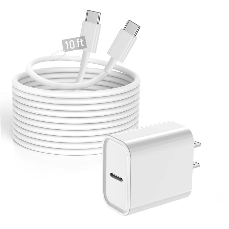 Photo 1 of iPad Pro Charger, iPad Charger Cord 10 FT, 20W Type C Charger with USB C to C Cable Compatible with iPad Pro 12.9/11 inch 2022/2020/2018,iPad Air 5th/4th Gen/iPad Mini 6th Gen/iPad 10th Gen