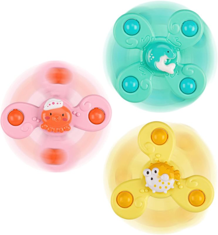 Photo 1 of 
Roll over image to zoom in
3PCS ALASOU Ocean Suction Cup Spinner Toys for Baby Christmas Stocking Stuffers Gifts|Novelty Spinning Tops Bath Toys for Kids Ages 1-3|Sensory Toys for Toddlers 1-3 Year Old Boy Birthday Gift