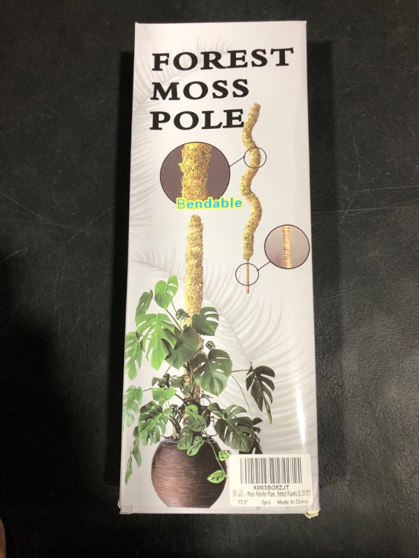 Photo 1 of 2 Pack Moss Pole - 23'' Monstera Plant Support - Moss Poles for Climbing Plants Monstera - Bendable Plant Pole Plant Sticks Support - Plant Stakes kit for Indoor Plants