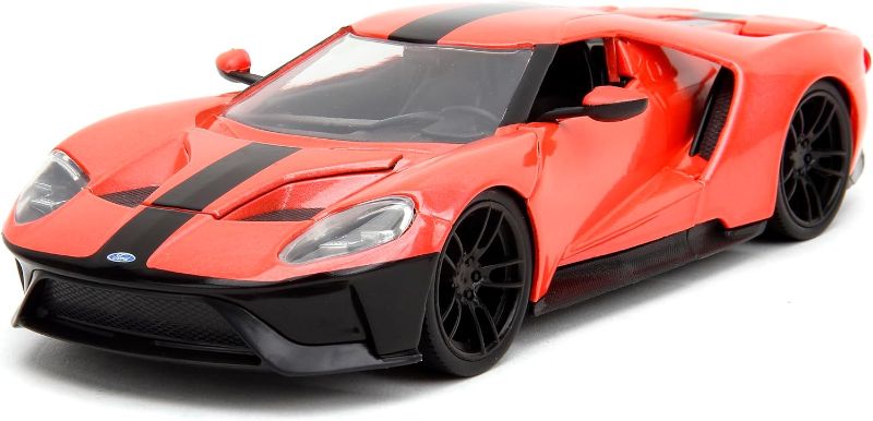 Photo 1 of 2017 GT Light Red Metallic with Black Stripe Pink Slips Series 1/24 Diecast Model Car by Jada 34657