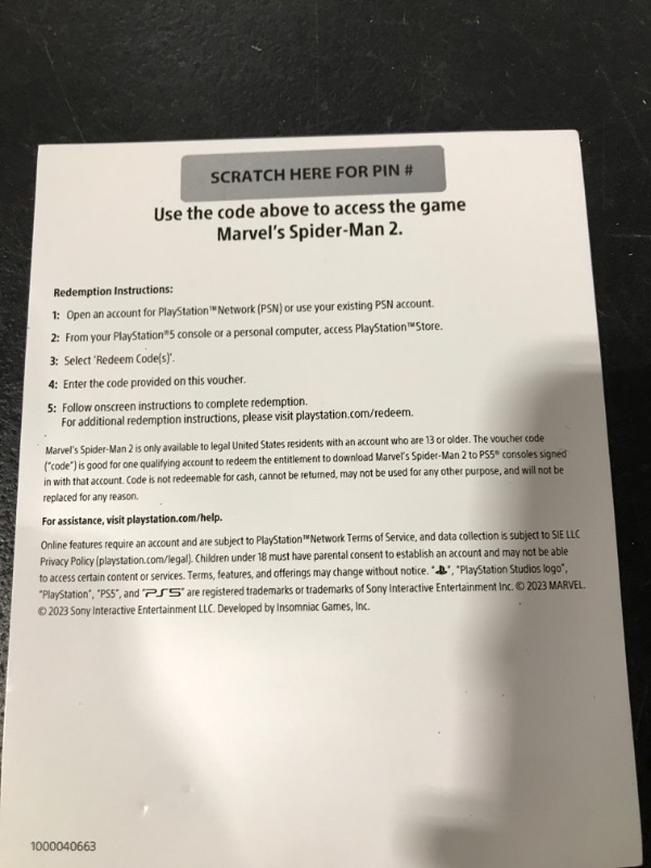 Photo 1 of PlayStation 5 Console - Marvel’s Spider-Man 2 Bundle (slim)