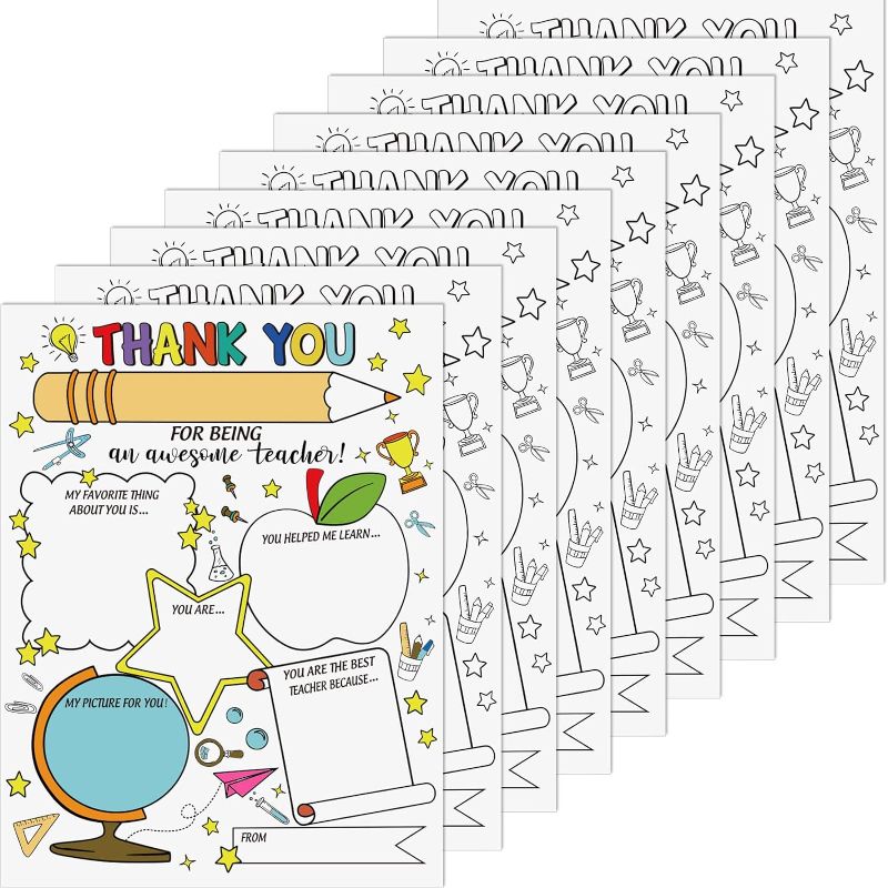 Photo 1 of 40 Pcs Doodle Back to School Poster Doodle Thank You Poster, Poster DIY Thank You Gifts for Teachers Appreciation Gift School Classroom Supplies Elementary Kindergarten Students Kids
