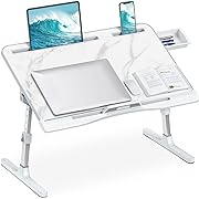 Photo 1 of Desk for Bed, Adjustable Bed Desk with Foldable Legs Storage Drawer Tablet Slot Phone Slot Removable Stopper, Bed Tray for Writing Working Reading Eating