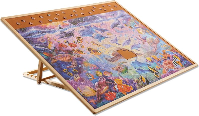 Photo 1 of Buffalo Games - Fully Assembled Puzzle Easel - Jigsaw Puzzle Accessory - Mat Surface Puzzle Area - Adult Puzzles up to 2000 PC