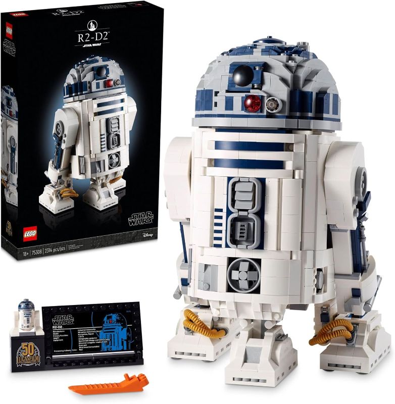 Photo 1 of LEGO Star Wars R2-D2 75308 Droid Building Set for Adults, Collectible Display Model with Luke Skywalker’s Lightsaber, Great Birthday for Husbands, Wives, Any Star Wars Fans