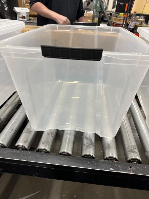 Photo 2 of  53 Quart Stackable Plastic Storage Bins with Lids and Latching Buckles