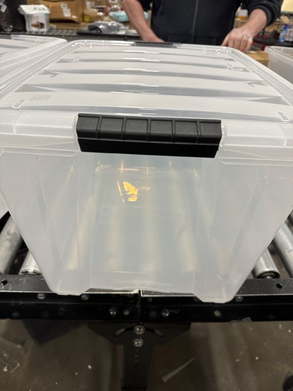 Photo 2 of  53 Quart Stackable Plastic Storage Bins with Lids and Latching Buckles