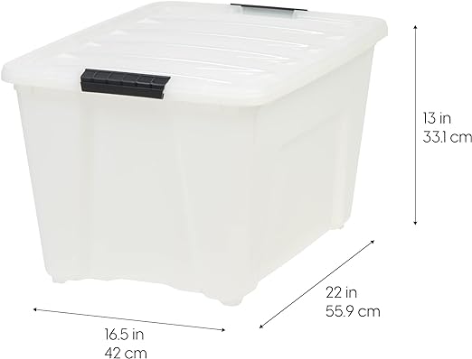 Photo 1 of  53 Quart Stackable Plastic Storage Bins with Lids and Latching Buckles