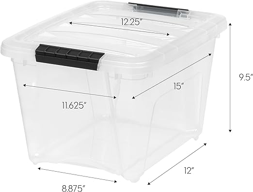 Photo 1 of 19 Quart Stackable Plastic Storage Bins with Lids and Latching Buckles,2 Pack