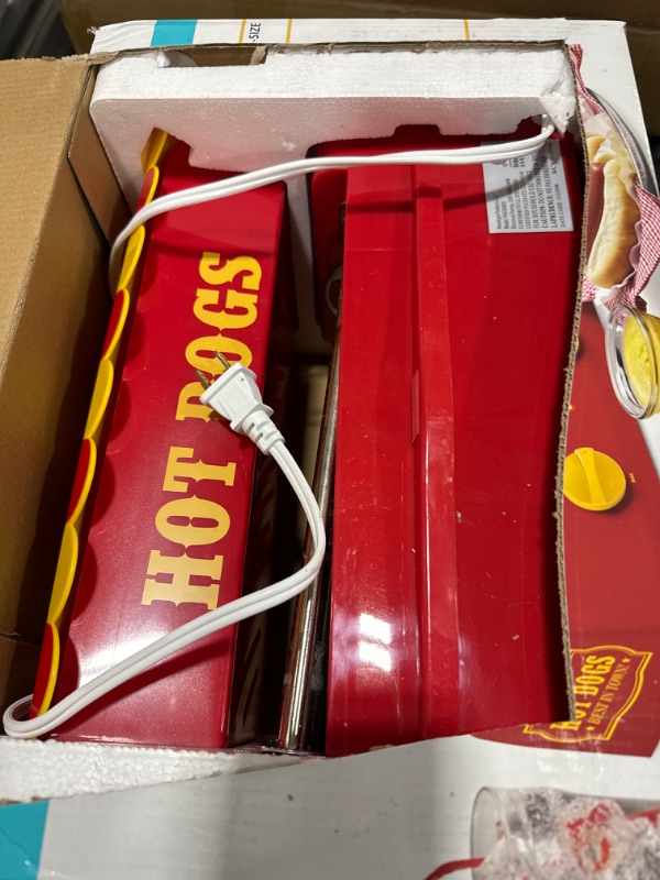 Photo 2 of Nostalgia Countertop Hot Dog Roller and Warmer, 8 Regular Sized Hot Dogs, 4 Foot Long Hot Dogs and 6 Bun Capacity, Stainless Steel Rollers, Perfect For Breakfast Sausages, Brats, Taquitos, Egg Rolls 2nd Generation Hot Dogs Rollers