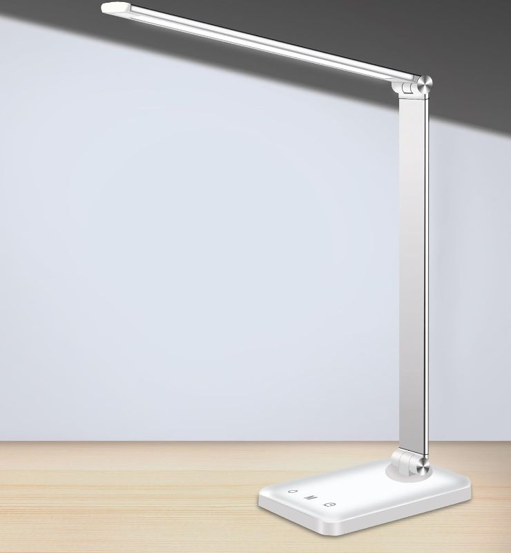 Photo 1 of AFROG Multifunctional LED Desk Lamp with USB Charging Port, 5 Lighting Modes,5 Brightness Levels, Sensitive Control, 30/60 min Auto Timer, Eye-Caring Office Lamp, 8W, 5000K
