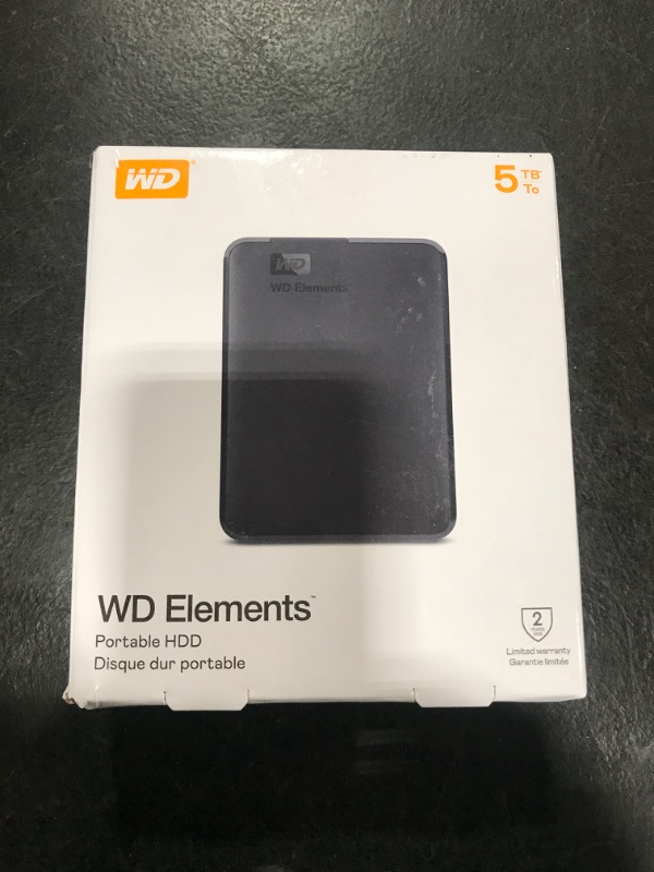 Photo 4 of WD 5TB Elements Portable HDD, External Hard Drive, USB 3.0 for PC & Mac, Plug and Play Ready - WDBU6Y0050BBK-WESN 5TB Portable HDD Hard Drive