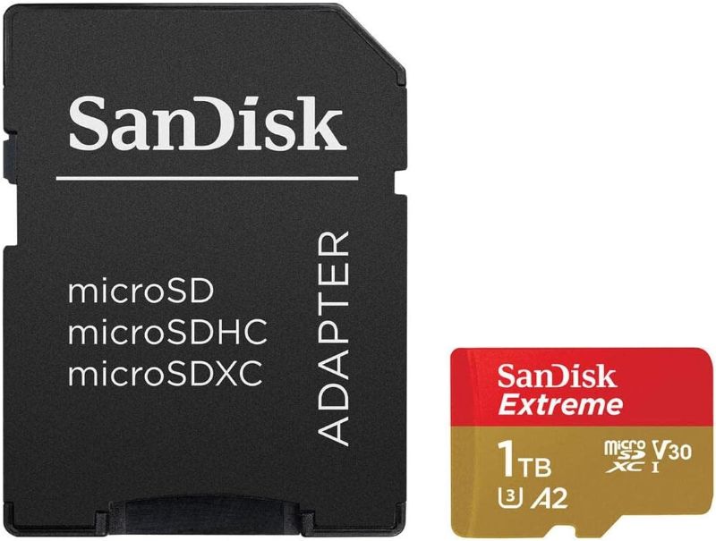 Photo 1 of SanDisk 1TB Extreme microSDXC UHS-I Memory Card with Adapter - Up to 190MB/s, C10, U3, V30, 4K, 5K, A2, Micro SD Card- SDSQXAV-1T00-GN6MA 1TB Memory Card Only