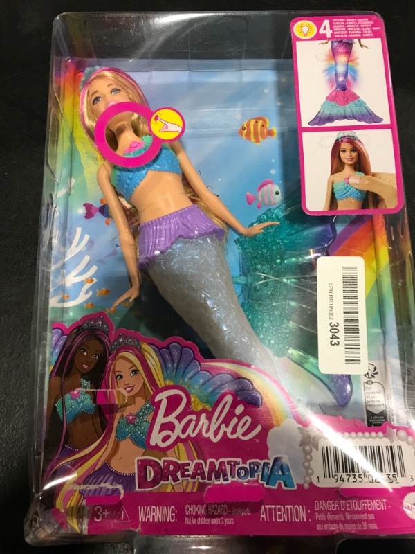 Photo 2 of Barbie Mermaid Doll with Water-Activated Twinkle Light-Up Tail, Dreamtopia Mermaid Toys, Pink-Streaked Hair????