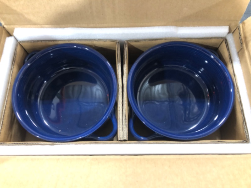 Photo 2 of LE TAUCI Soup Bowls with Handles, Ceramic French Onion Soup Bowls 22 Ounces for Soup, Cereal, Chilli, Beef Stew, Stackable Serving Bowls Set, Oven Microwave Dishwasher Safe, Set of 4, Blue Blue 22 oz