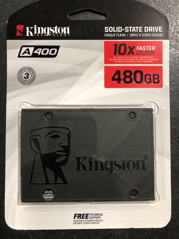 Photo 2 of Kingston 480GB A400 SATA 3 2.5" Internal SSD SA400S37/480G - HDD Replacement for Increase Performance 480 GB SATA3 Internal SSD